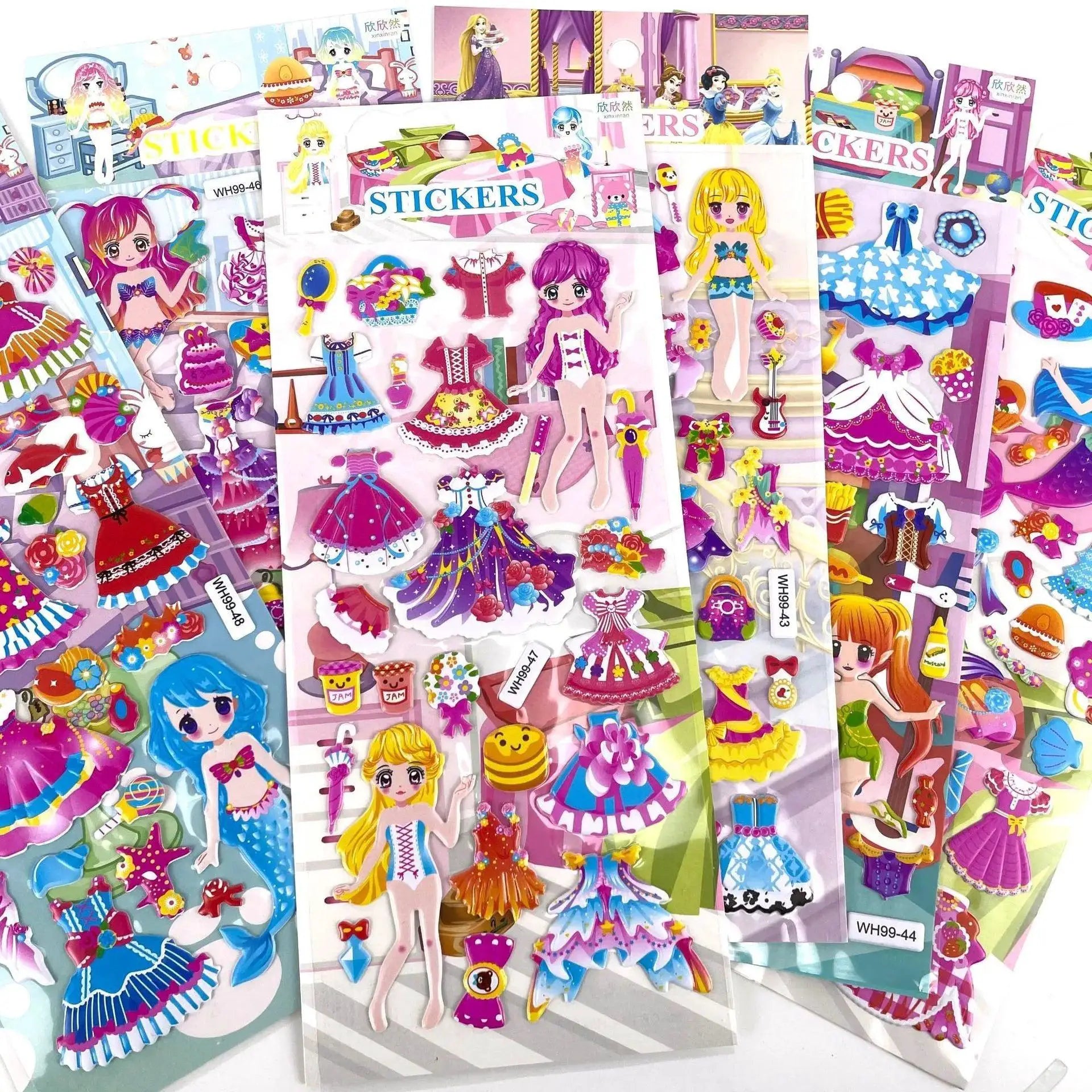 3D Bubble Cartoon Anime Waterproof Traffic Stickers for Kids