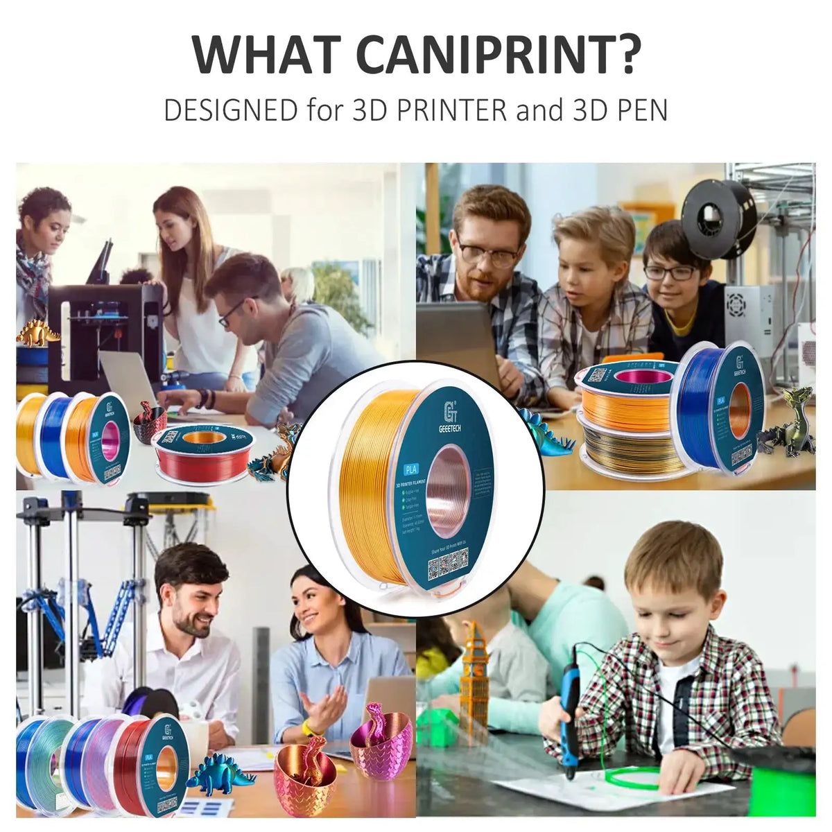 Tricolor Silk PLA Filament for Display Models — product view 6