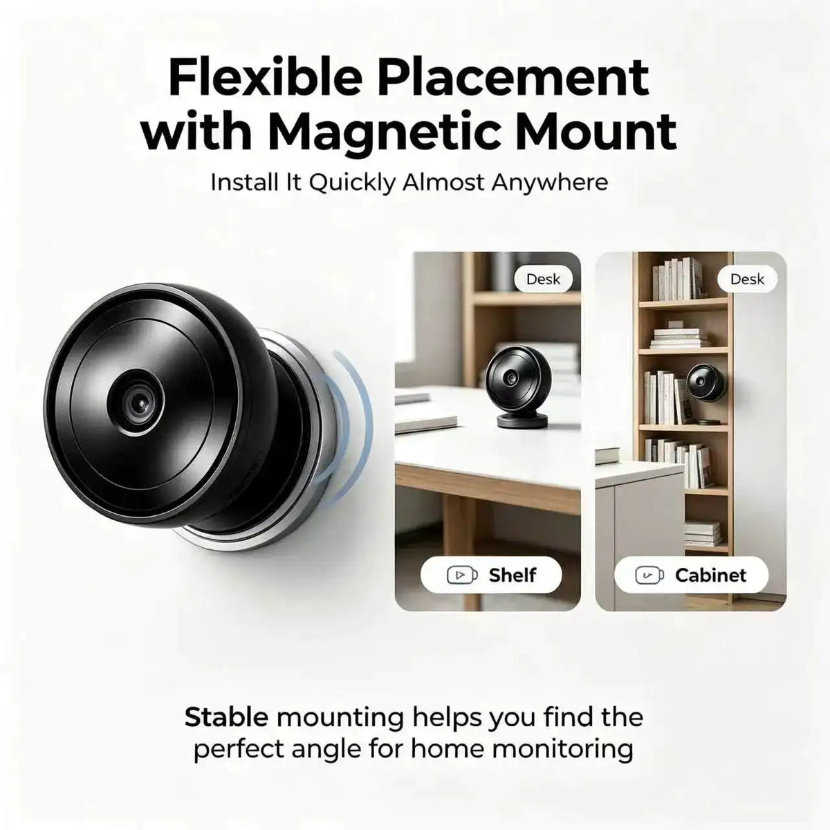 Tiny Mini WiFi Security Nanny Camera 4K HD Recording, Infrared Night Vision Cam with Motion Sensor Alert Notification, Two‑Way Audio, Smartphone Remote Access Video Playback, Wireless Portable Small Surveillance Cam for Hom