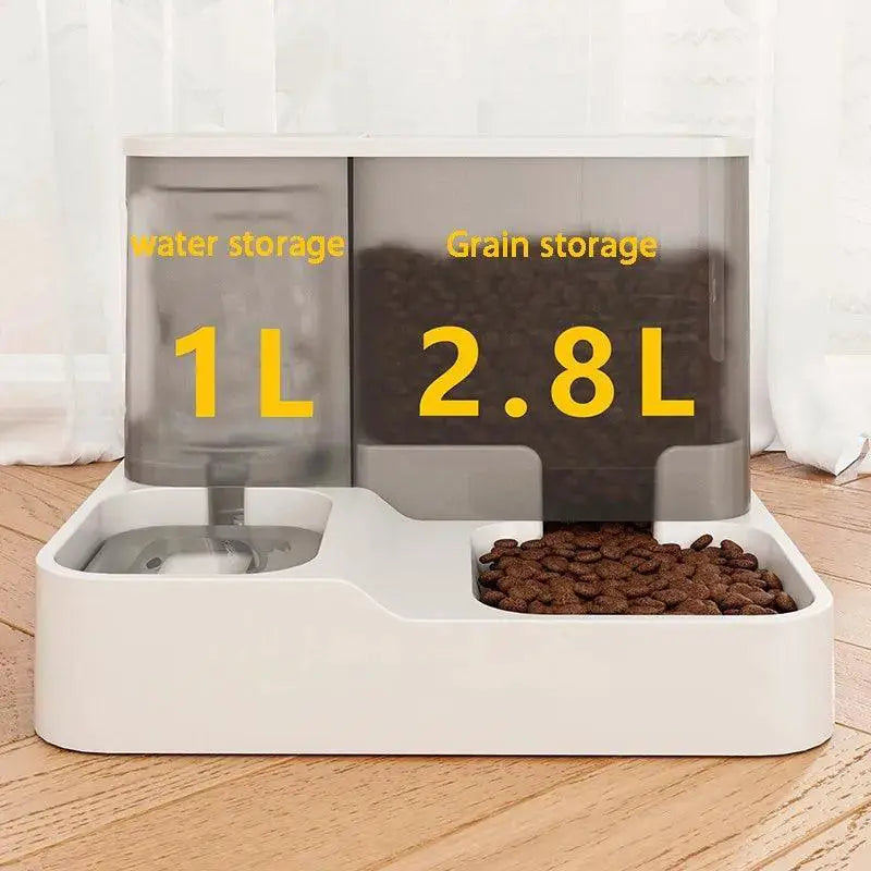 OUZEY Automatic Pet Feeder Water Fountain Bowl System