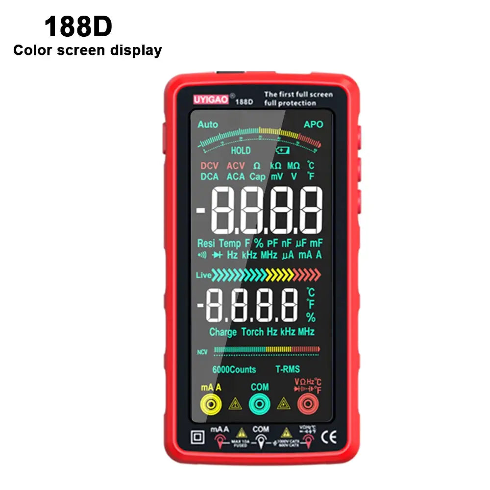 USB Rechargeable Smart Multimeter 6000 Counts TRMS Touch Screen Voltage Current Resistance NCV Measurement Electrical Instrument