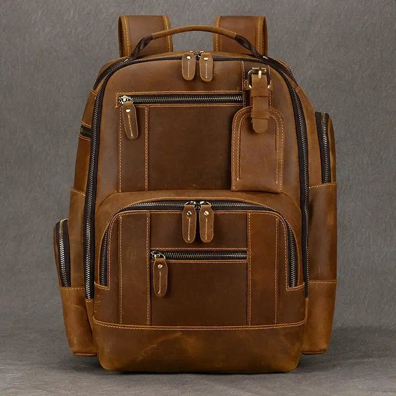 Multifunction Fashion Men Backpack Large Leather Daypack