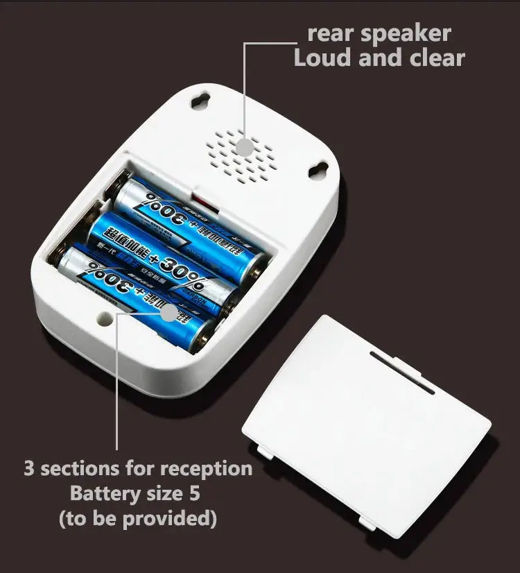 CACAZI A10 DC battery-operated Wireless Waterproof Doorbell 300M Remote 36 chimes Cordless Home Cordless Call Bell