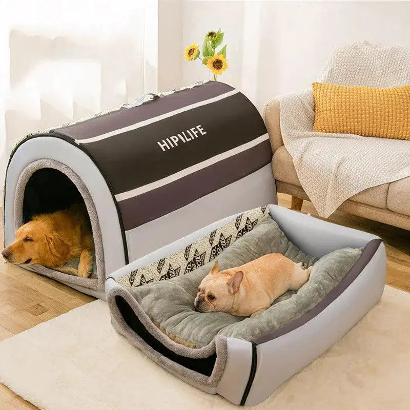 Winter Cozy Foldable Dog House Bed For Small Dogs All Season