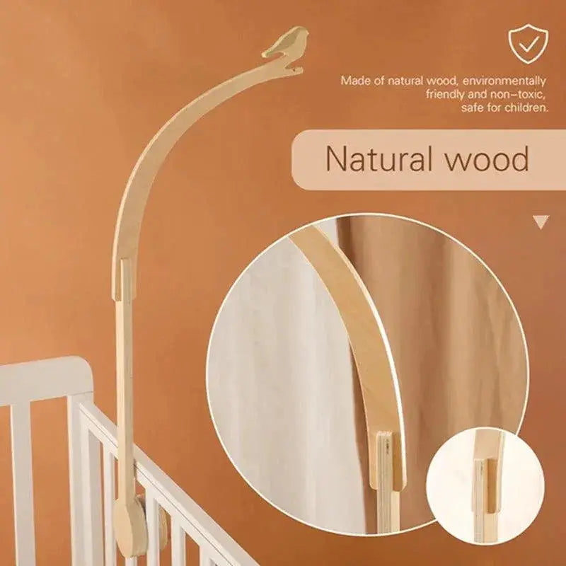 Wooden Bird Bed Bell Mobile Charming Nursery Toy Rattles