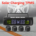 Solar Charging TPMS Tire Pressure Monitoring System With LCD Display Real Time