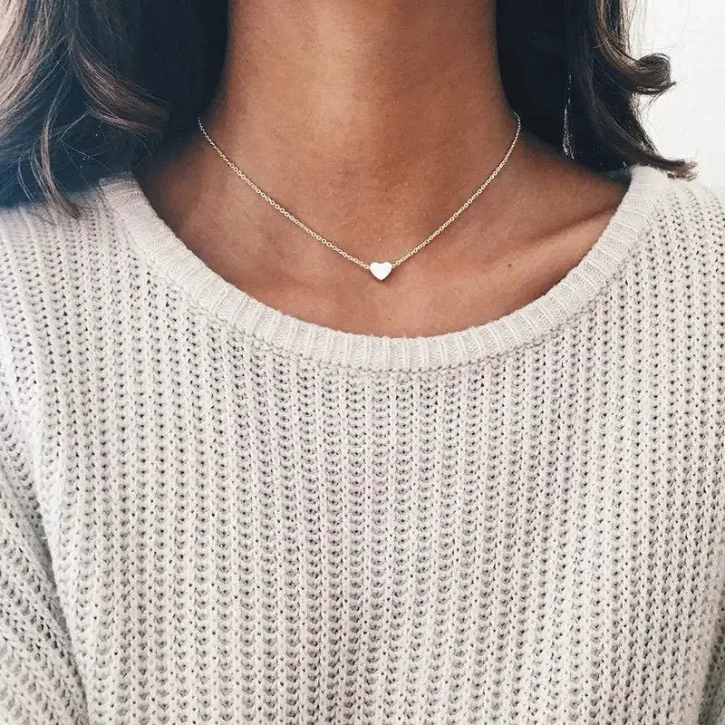 Gold Color Silver Plated Peach Heart Pendant Necklace Gift