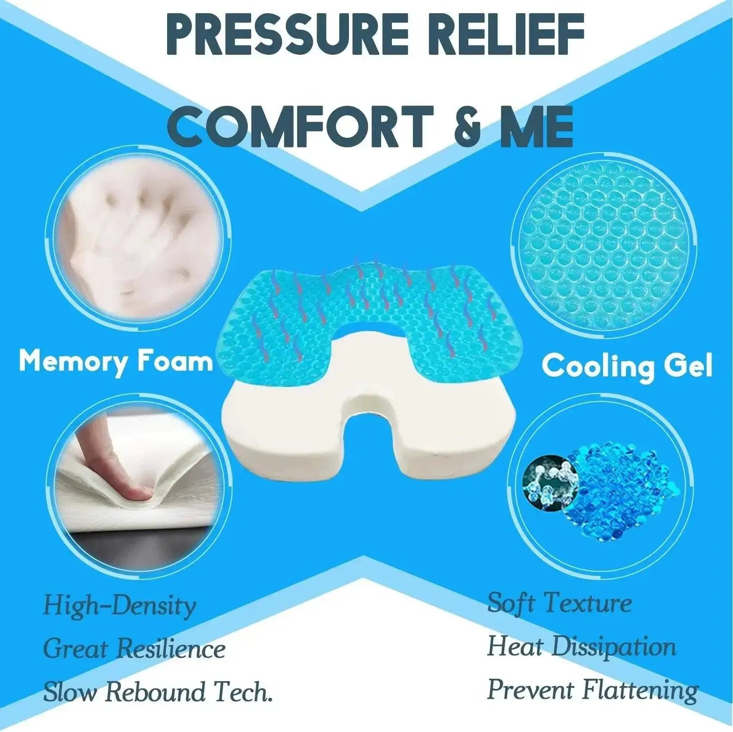 Memory Foam Seat Cushion for Office Chair Car Home