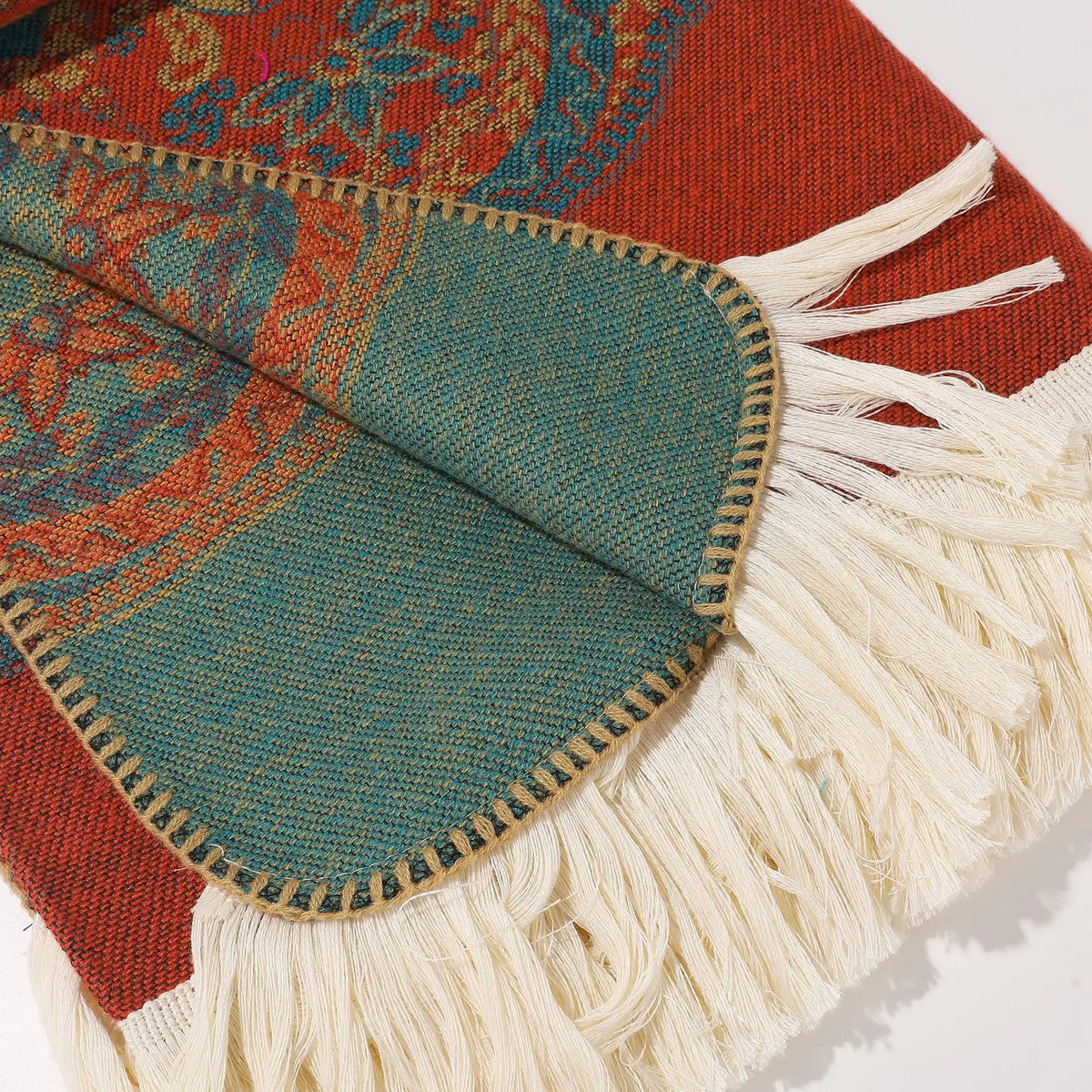 Wool Tassel Knit Winter Scarf