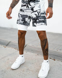 Men's Camo 2-in-1 Compression Shorts for Running Gym Basketball