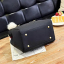Vintage PU Leather Ladies Handbag With Plush Tassel Crossbody Bag