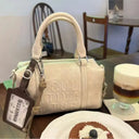 Vintage Card Slot Boston Y2K Handbag For Women Leather Bag