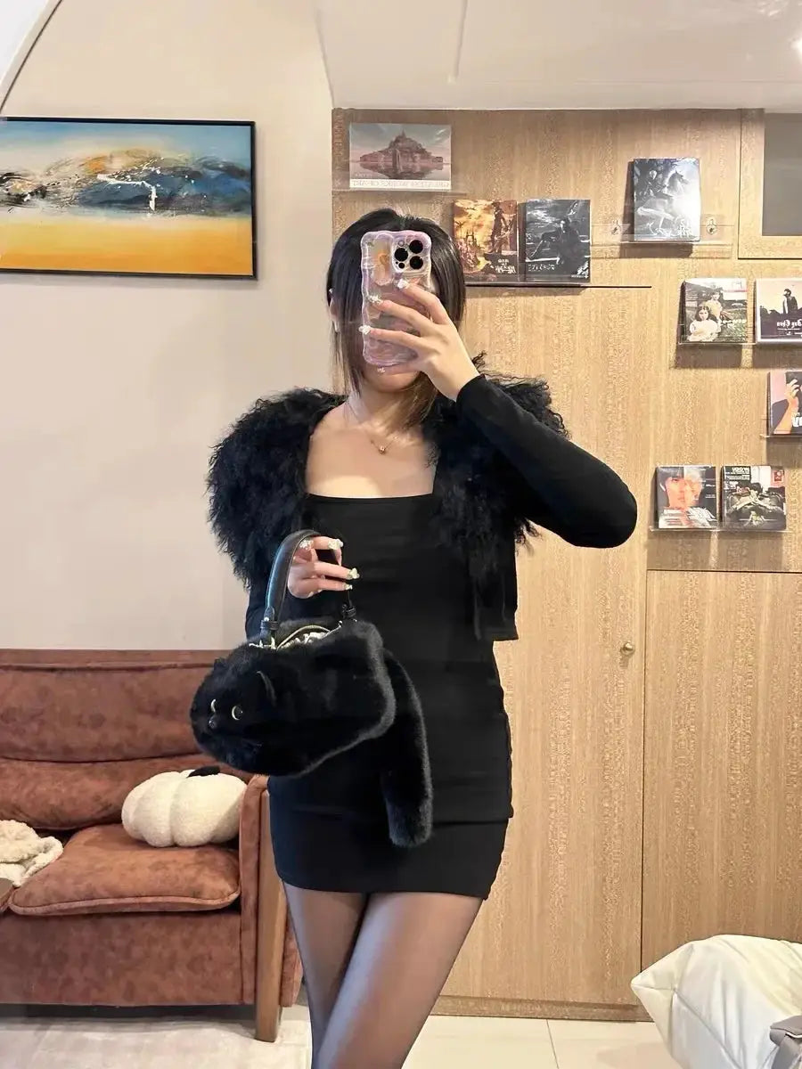 Secure Plush Cat Shoulder Bag for Women — product view 19