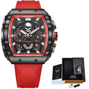 LIGE Skull Men's Chronograph Watch Stylish Quartz Wristwatch
