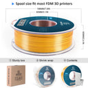 Tricolor Silk PLA Filament for Display Models