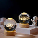 3D Moon LED: Crystal Lamp - Elegant Night Light for Home