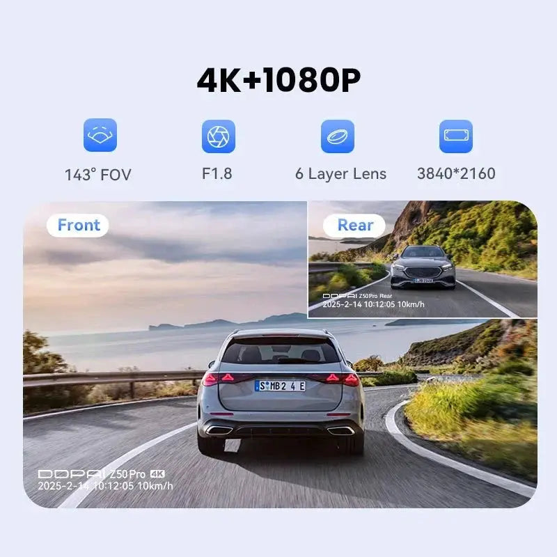 DDPAI Z50 Pro 4K UHD Dash Cam With 3 Inch IPS Display GPS ADAS Parking Monitor - stepyours.com