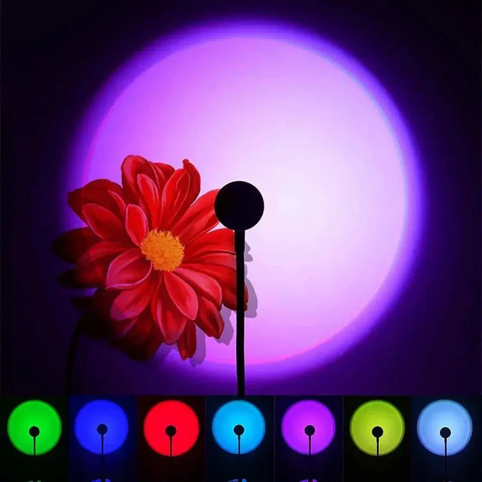 Rainbow Sunset USB LED Projector Ambient Lamp for Lighting