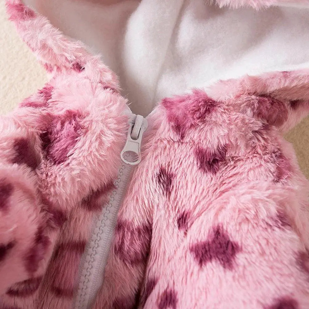 Leopard Print Fleece Hoodie For Small Dogs Winter Wear