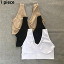 1 Piece Large Size Adjustable Gathered Sports Bra No Bra Pads