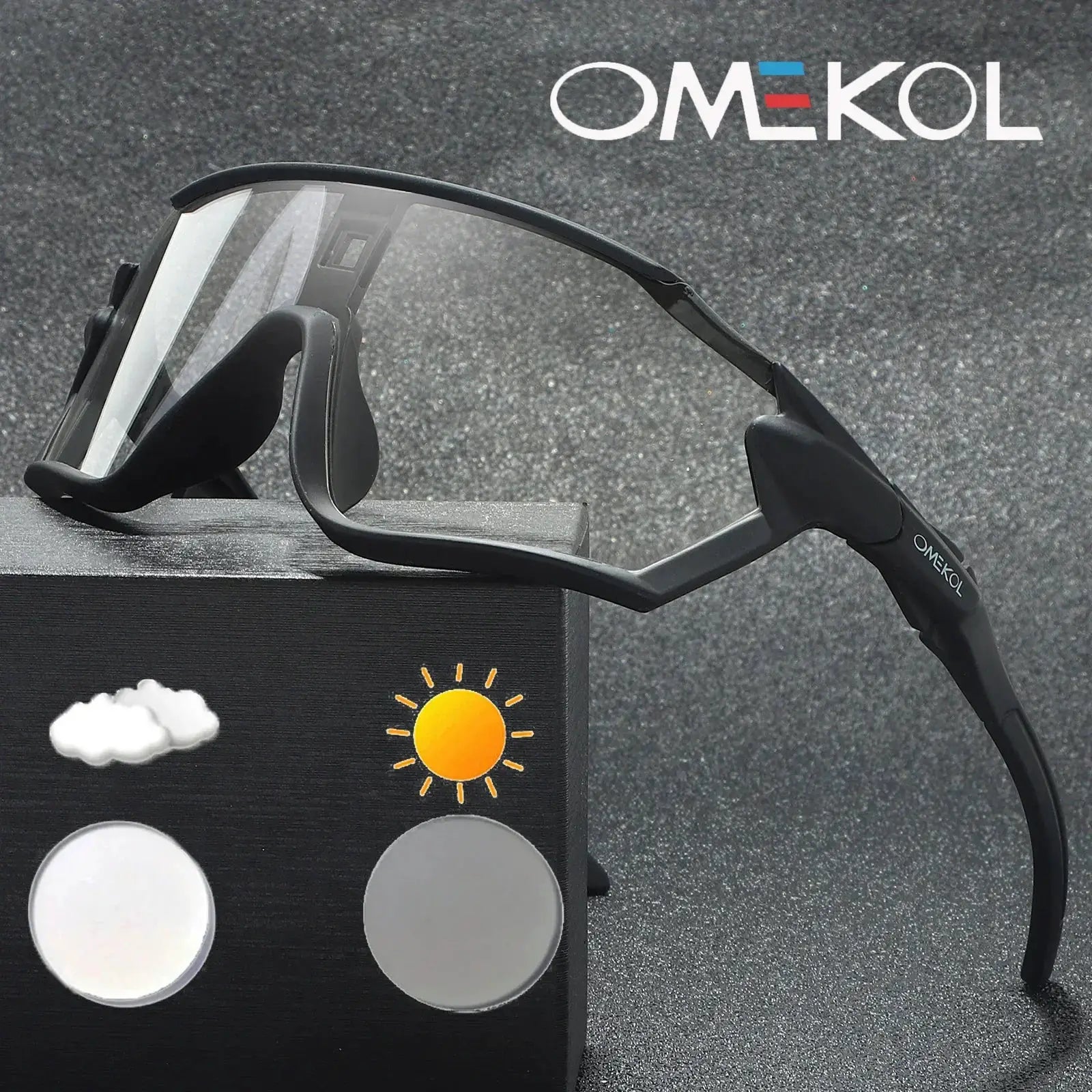 Omekol Photochromic Cycling Sunglasses For Men And Women