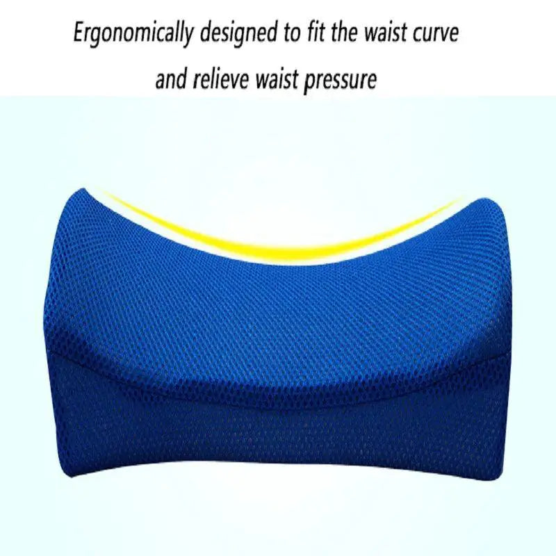 Lumbar Backrest Pillow Gel Foam Strap for Office Chair