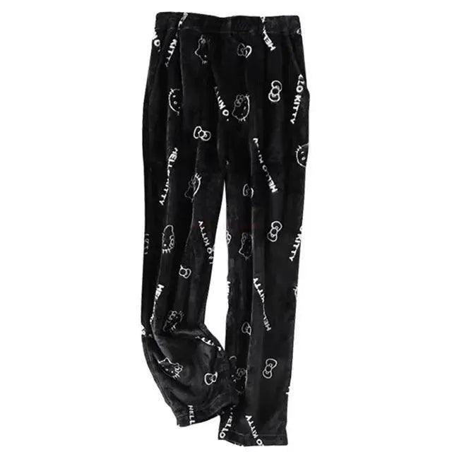 Hello Kitty Flannel Pajamas Cozy Home Pants Gifts For Women