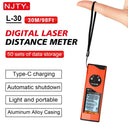 NJTY Laser Rangefinder Tape Measure 30m 50m Profesional Measuring Instrument Laser Distance Meter Trena Laser Metro Range Finder
