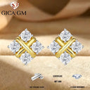 Moissanite Earrings In Sterling Pair