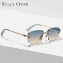 Unisex UV400 Rimless Square Sunglasses for Sun Protection
