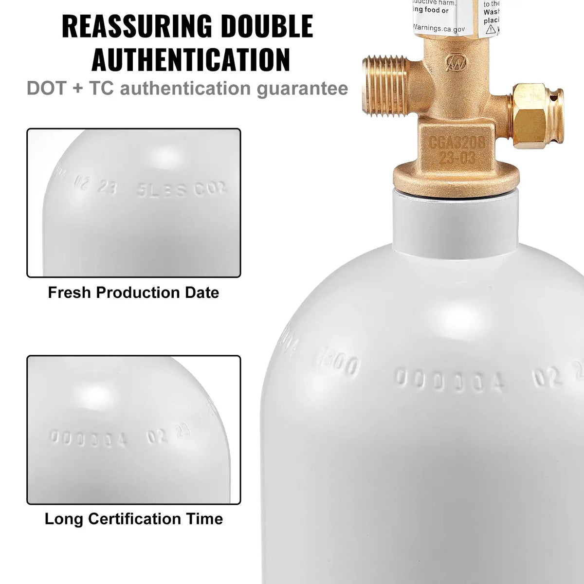 SucceBuy Lbs Tank Aluminum Gas Cylinder Brand Cylinder with Gray — product view 5