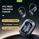 AI Translator Earbuds HTC NE25 Bluetooth 5.3 Real Time Translation 50H Mic