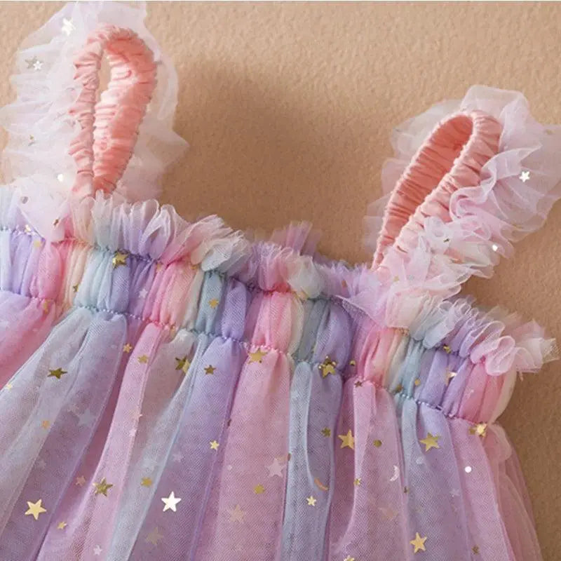 Rainbow Sequins Princess Dress Sparkling Tutu Set For Party