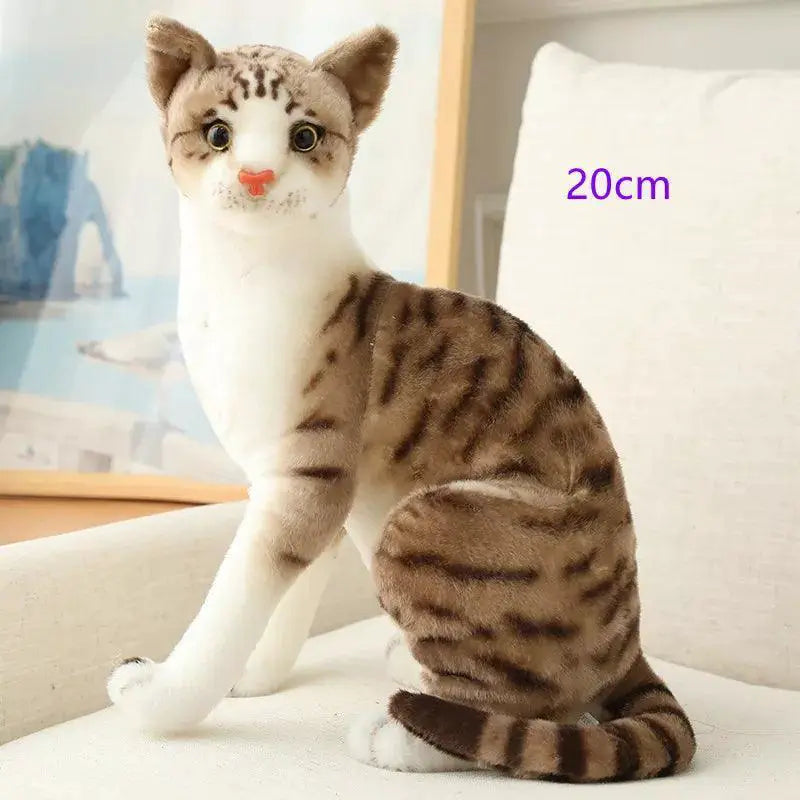 Siamese Cat Plush Toy Lifelike Doll Gift for Home Decor
