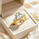 Oval Cut Moissanite Three Stone Ring