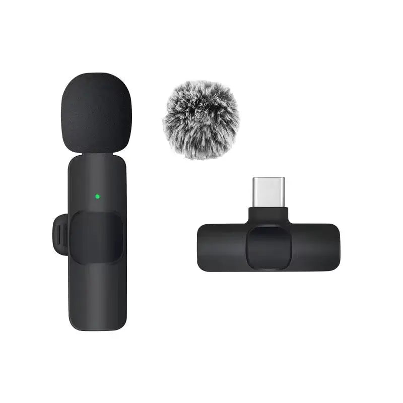 KEBIDUMEI 2.4G Wireless Lavalier Microphone Portable Audio Video Recording for iPhone Android Live Broadcast Gaming Phone