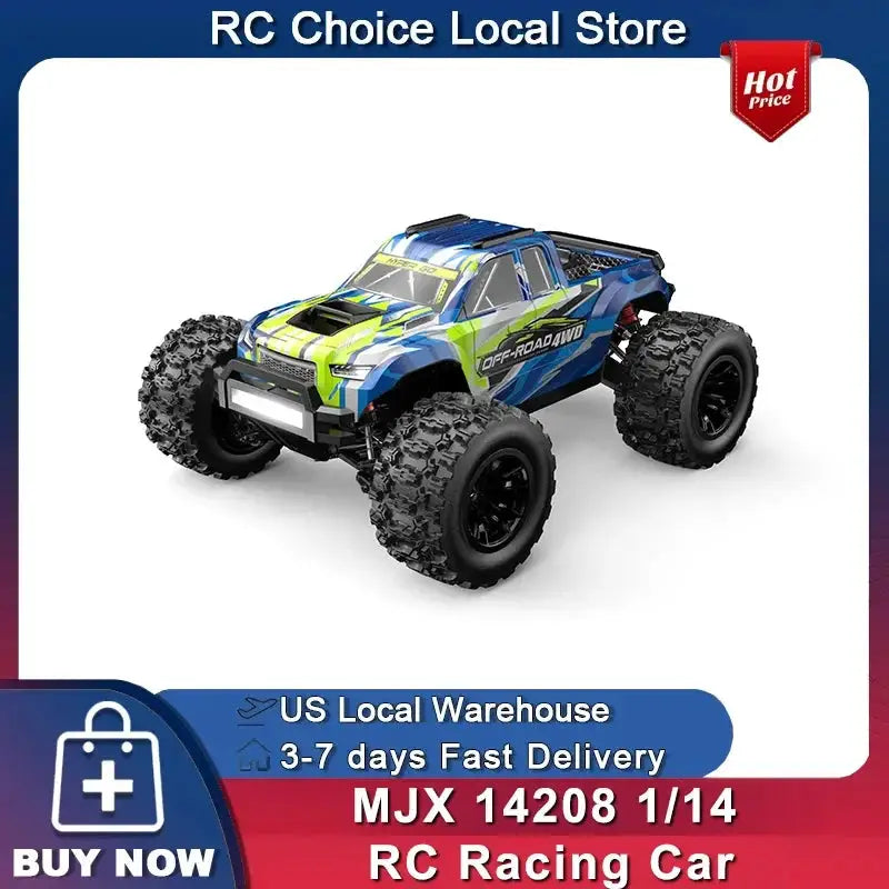 MJX Hyper Go 14208 1/14 Brushless RC Car 4WD High Speed Monster Truck 2.4G Remote Control Off‑Road Vehicle RTR Hobby Toy