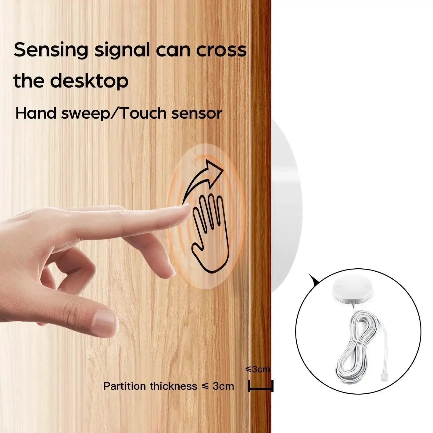 Motion Sensor LED Under Cabinet Light With Wood Hand Scan