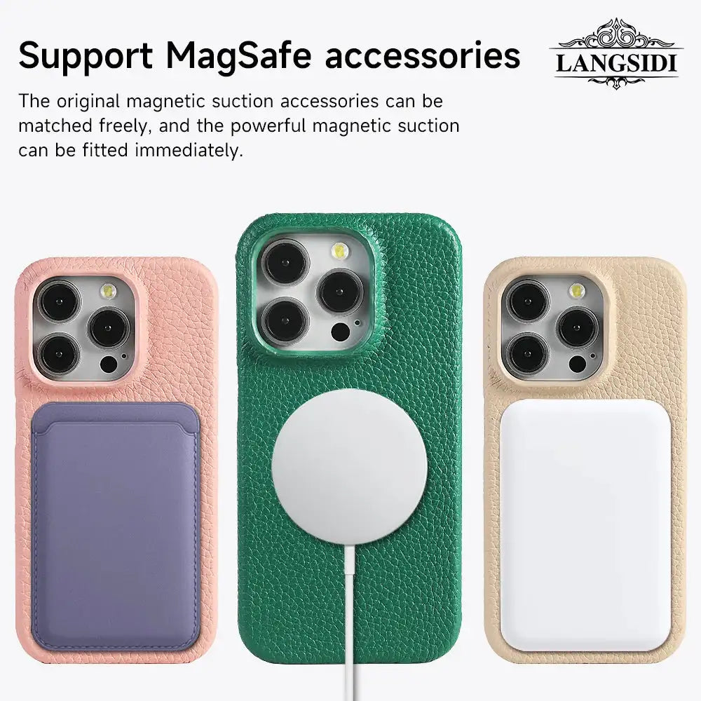 Langsidi MagSafe Leather - Luxury Magnetic Case