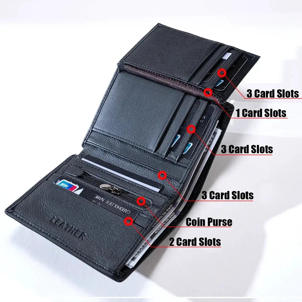 Men's Genuine Leather Wallet RFID Coin Purse For Men