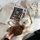 Cute Bear Plush Kids Messenger Bag Fun Cartoon Purse