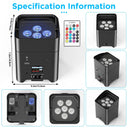 U'King 4 Pack RGBAW UV LED Par Lights