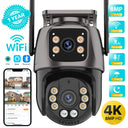 4K 8MP HD Wifi PTZ Camera Outdoor Dual Lens AI Tracking