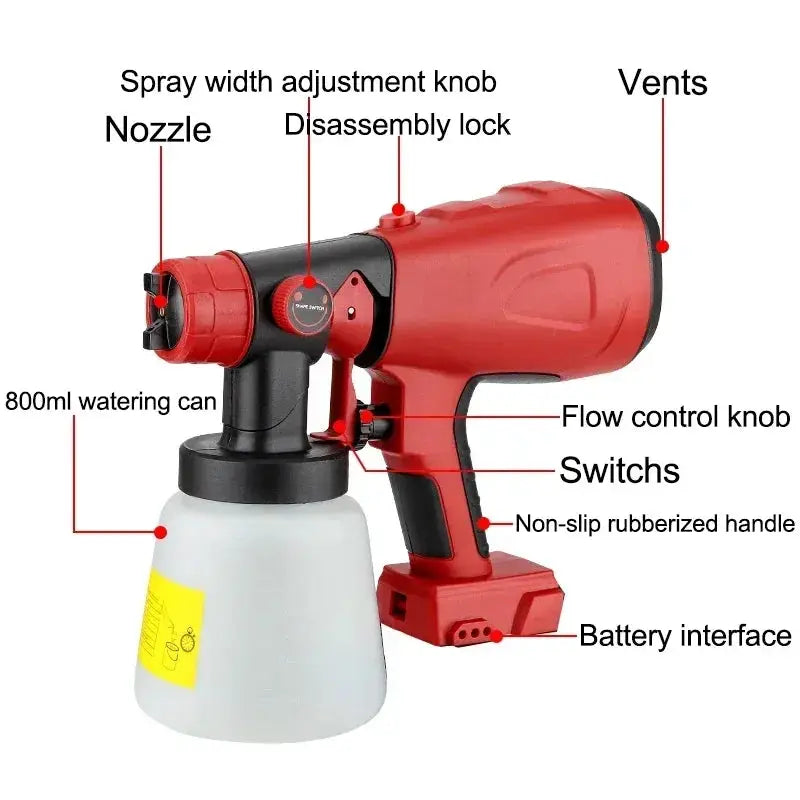 Cordless 800ml Electric Paint Sprayer Makita Dewalt Bosch