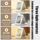 White Portable Travel Makeup Bag with LED Mirror 2024