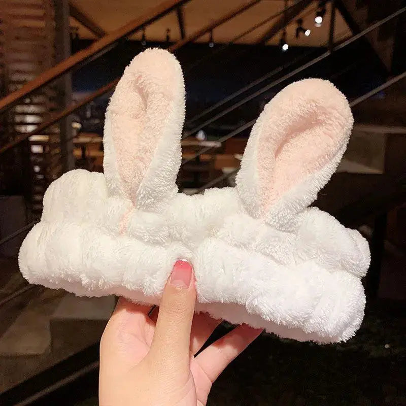 Chic Coral Fleece Animal Ears Headband Cozy Winter Accessory