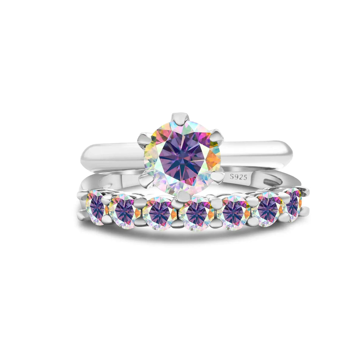Moissanite Ring in Sterling Silver Piece — product view 4