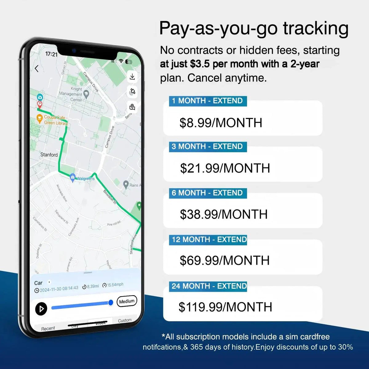 Wholesale 4G GPS Car Tracker with Large Battery Real-Time Tracking 45-Days Coverage ,Monthly Fee Applies