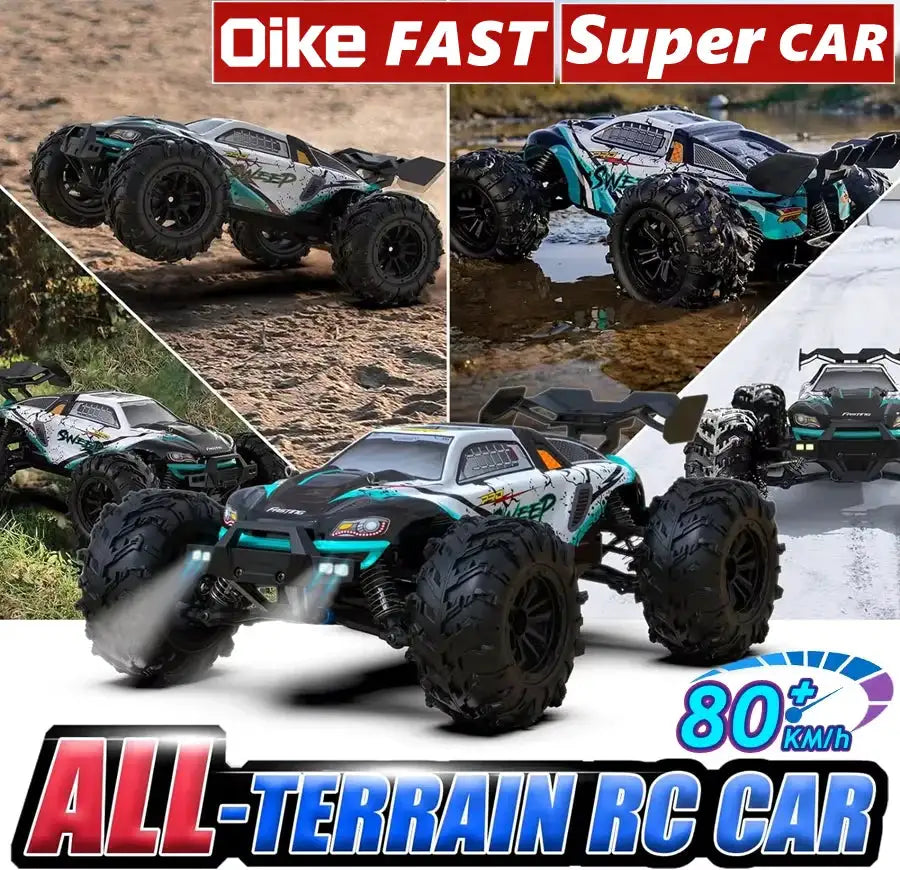 Oike RC Drift Car With LED Light 50KM/H / 80KM/H Brushless 4WD Remote Control Electric High Speed Racing Monster Truck for Adult