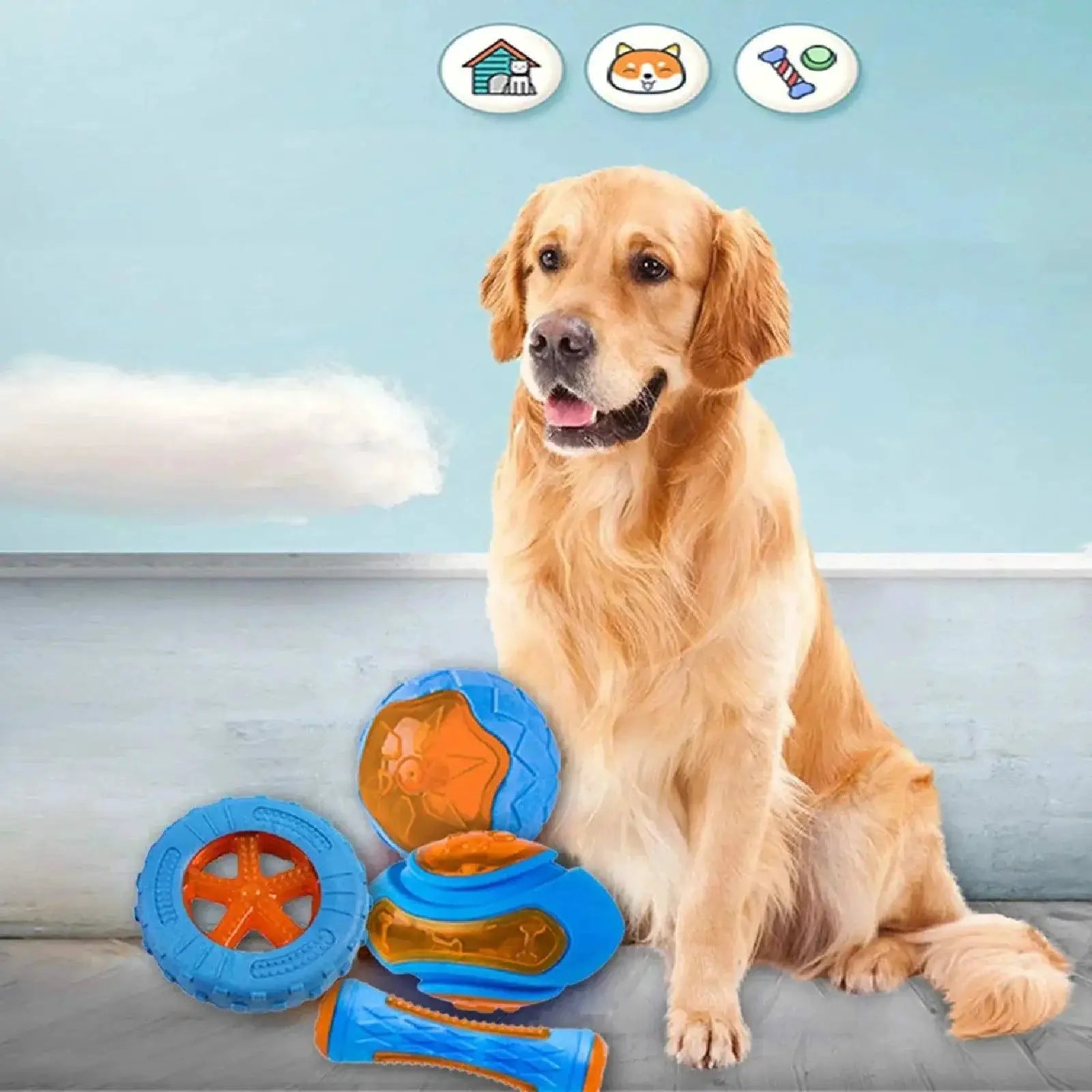 Durable Rubber Dog Chew Toys For Large Breed Dental Health